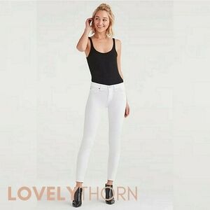 7FAM // ultra-flattering ankle super skinny white stretch denim jeans
